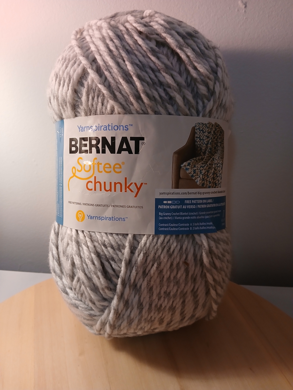 Softee Chunky Yarn - Gray & White